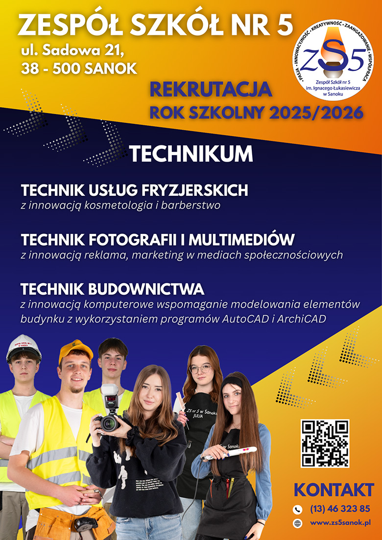 technikum - plakat z oferta edukacyjną w technikum