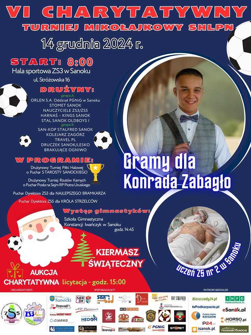 PLAKAT z informacjami na temat turnieju charytatywnego